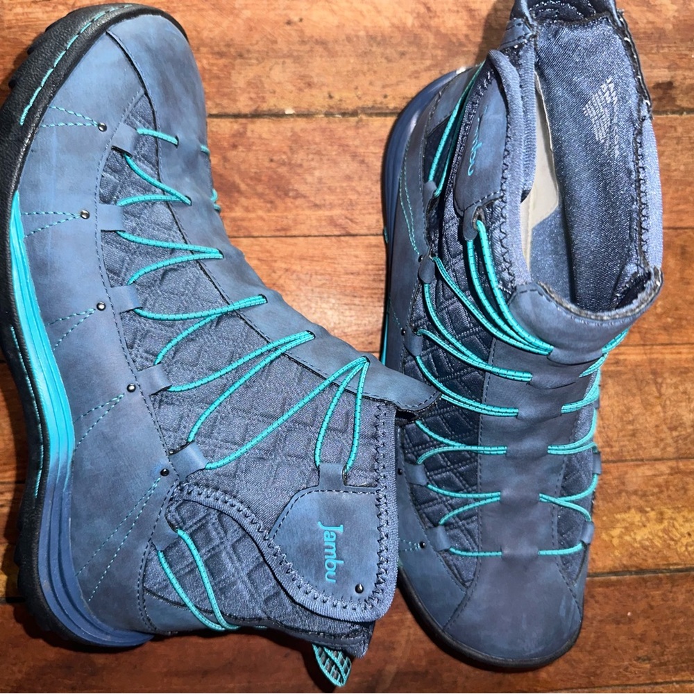 Jambu Women’s 8 Blue Hiking & Rain Boots Lace Top